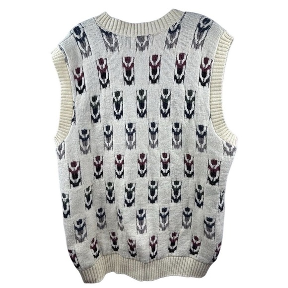 London Fog Men's Geometric Alpaca Sweater Vest XLT Multicolor V-Neck - Picture 10 of 11